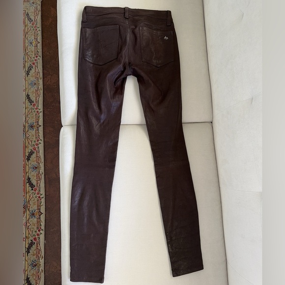 Rag & Bone  Leather Low-Rise Pants Size: XS | US 24 - Picture 2 of 16
